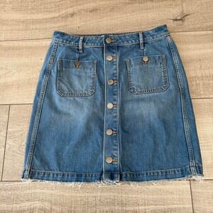 LOFT‎ Denim Button Front Skirt – Size 8
